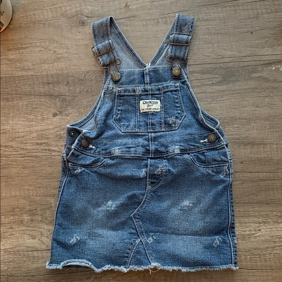 OshKosh B'gosh Other - OshKosh B'gosh Kids Distressed Denim Overalls Dress 18 months